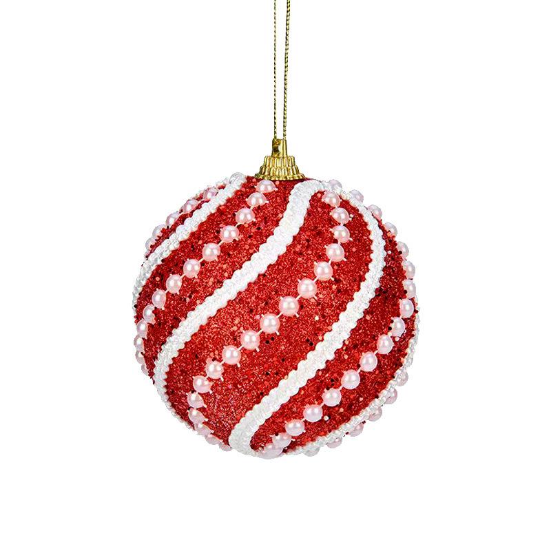 8CM Weihnachtsbaum Hängeornament: Bunter Schaumstoffball mit Glitzer