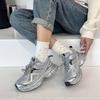 Women Causal Shoes Summer Brand Designer Wedges Silvery Sneakers Platform Trainers Shoes Female Outdoor Walking Vulcanized Shoes
