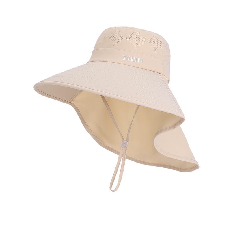 Outdoor Sun Protection Hat For Women With Adjustable Ponytail Hole And Wide Brim Fashionable Fisherman Cap