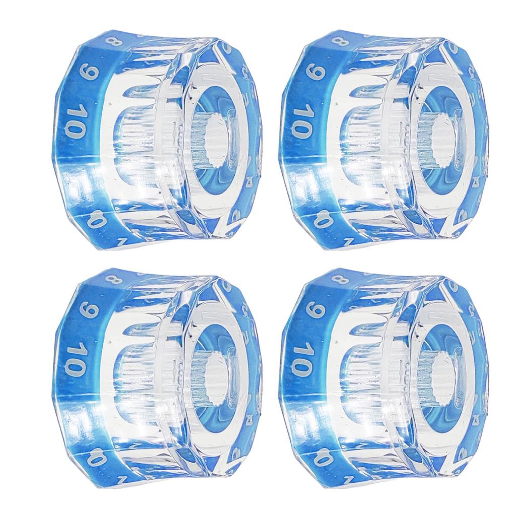 4Pcs Guitar Contral Knobs Clear Knobs Electric Guitar Bass Top Hat Knobs Speed Volume Tone Control Knobs Replacement