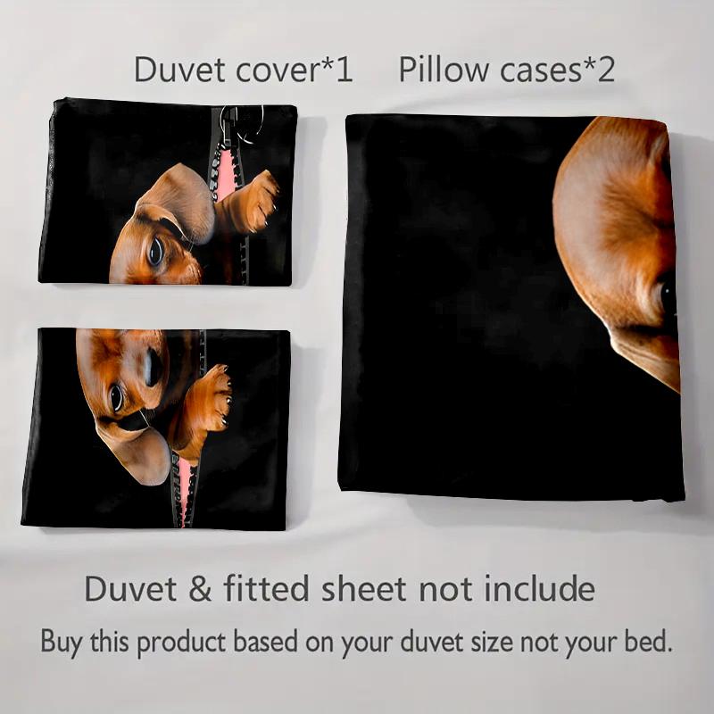 Dachshund Zipper Design. Bedding Duvet Cover Sets Duvet Covers Pillowcases Gifts (1 * Duvet Cover 2 * Pillowcases, Without Duvet Insert)