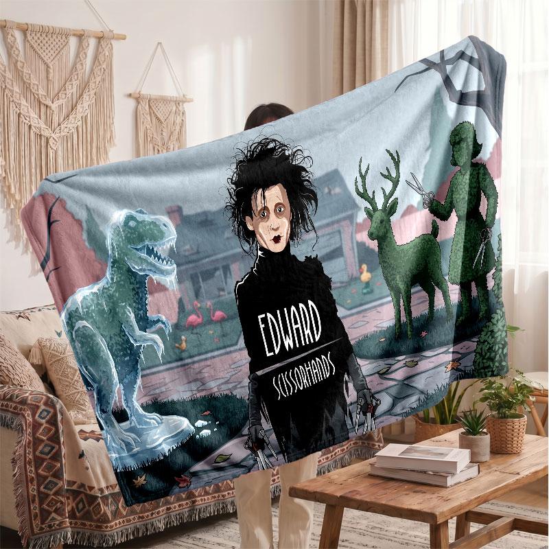 Warm Flannel BlanketEdward Scissorhands Soft Cozy Throw Blanket for Bedroom Couch