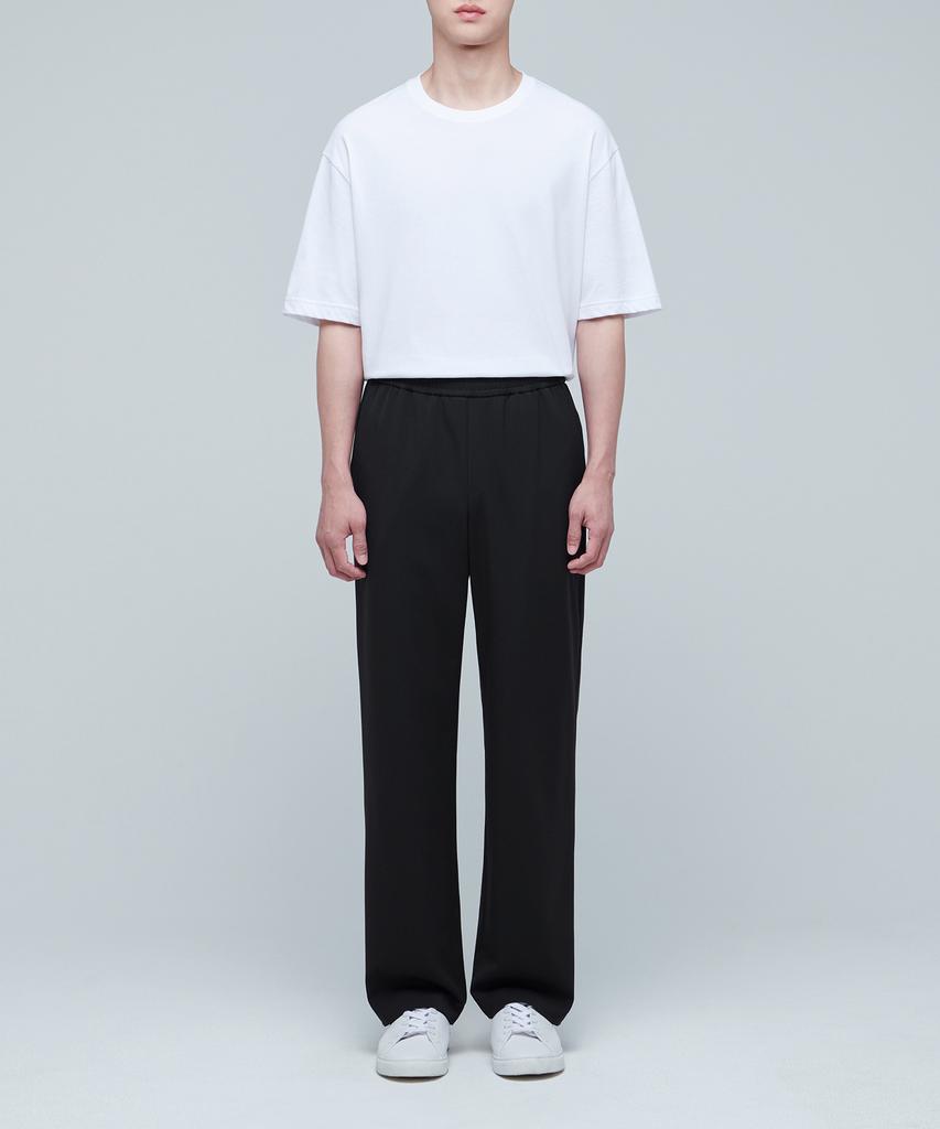 MUSINSA STANDARD Genderless Wide Elastic Waist Slacks [Black]