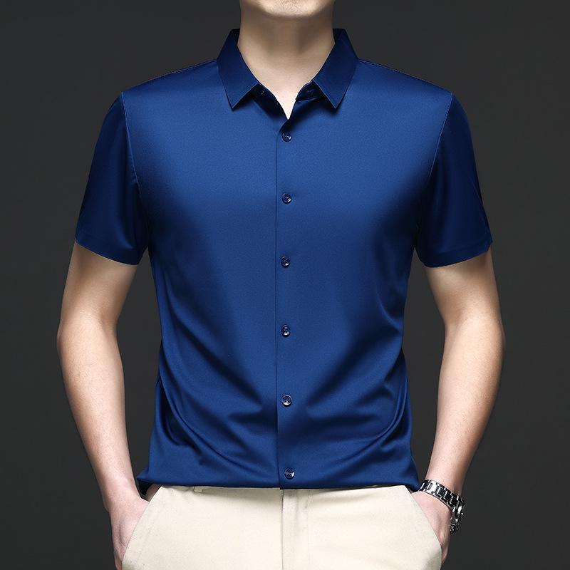 Men's Summer Ice Silk Non-Iron Short-Sleeve Business Shirt