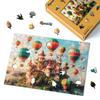 Wooden Puzzle - FIGURED'ART - Castle and Hot Air Balloons - 200 Pieces - 32x22 Cm - Laser Cut