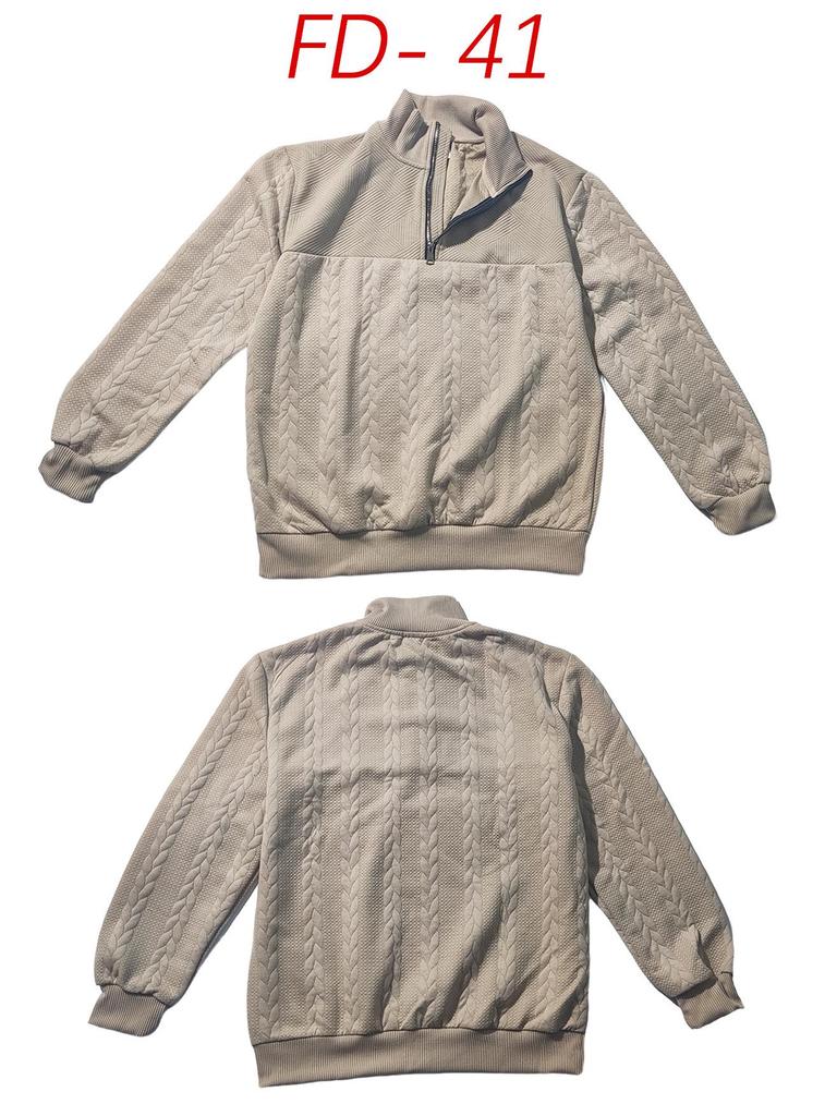 American Retro Stand-Up Collar Patchwork Knit Pullover Sweatshirt