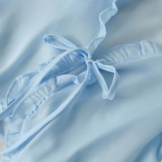 Dámský tenký kabát jednobarevný ochrana proti slunci letní šifonový kardigan s mašlí košile pro každodenní nošení