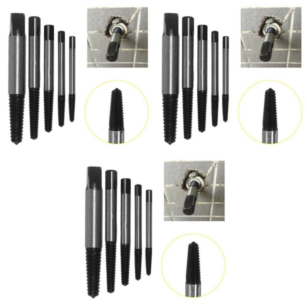 Hot 5pcs Heavy Duty Screw Extractor Drill Bits Set For Broken And Damaged Bolts