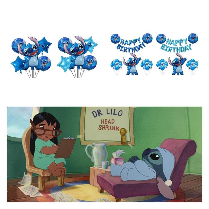 Novo Conjunto de Balões de Folha de Alumínio Lilo e Stitch Para Decoração de Festa de Aniversário e Brinquedos Infantis