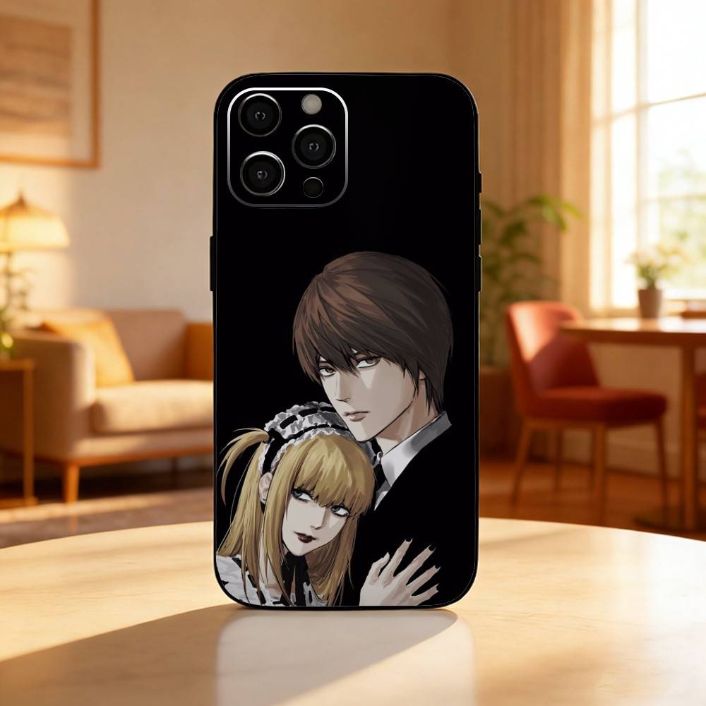 Anime D-Death Note Phone Case For iPhone17,16,15,14,13,12 Plus,Max Soft Silicone Black Cover