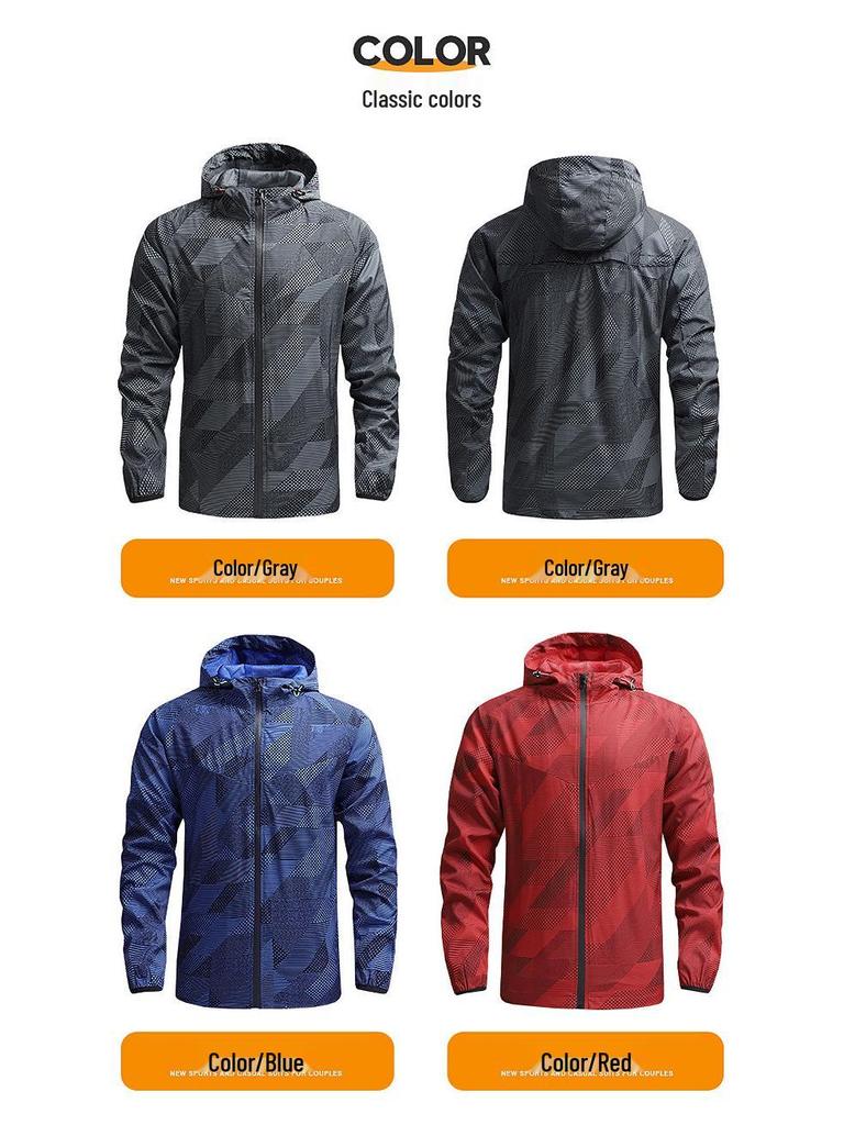 Herren Frühling/Herbst Schnelltrocknender Dünner Windbreaker: Lässige Outdoor-Sportjacke zum Wandern