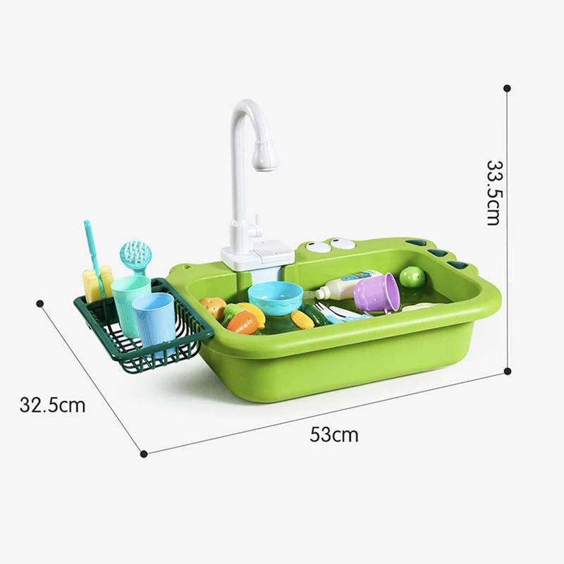 Non-Toxic New Faucet Play Sink Kitchen Sink Toy Electric Faucet Play Kitchen Toys Swimming Pool Floating Fishing Toys Water Play Baby Gift