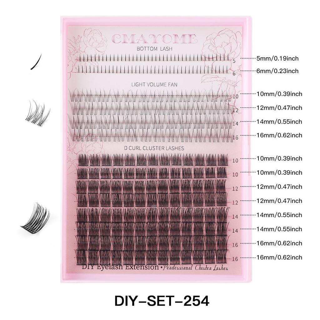 Diy Single Tuft False Eyelashes 5-16Mm Thick Eyelashes Mixed Style Eyelashes