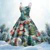 Women's Christmas Print Casual Fashion Round Neck Mid-Length Dress