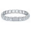 7mm 8mm S925 Sterling Silver Bezel Set Moissanite Tennis Bracelet Square Frame Round Cut Fine Jewelry  8.73-16.44 CTW