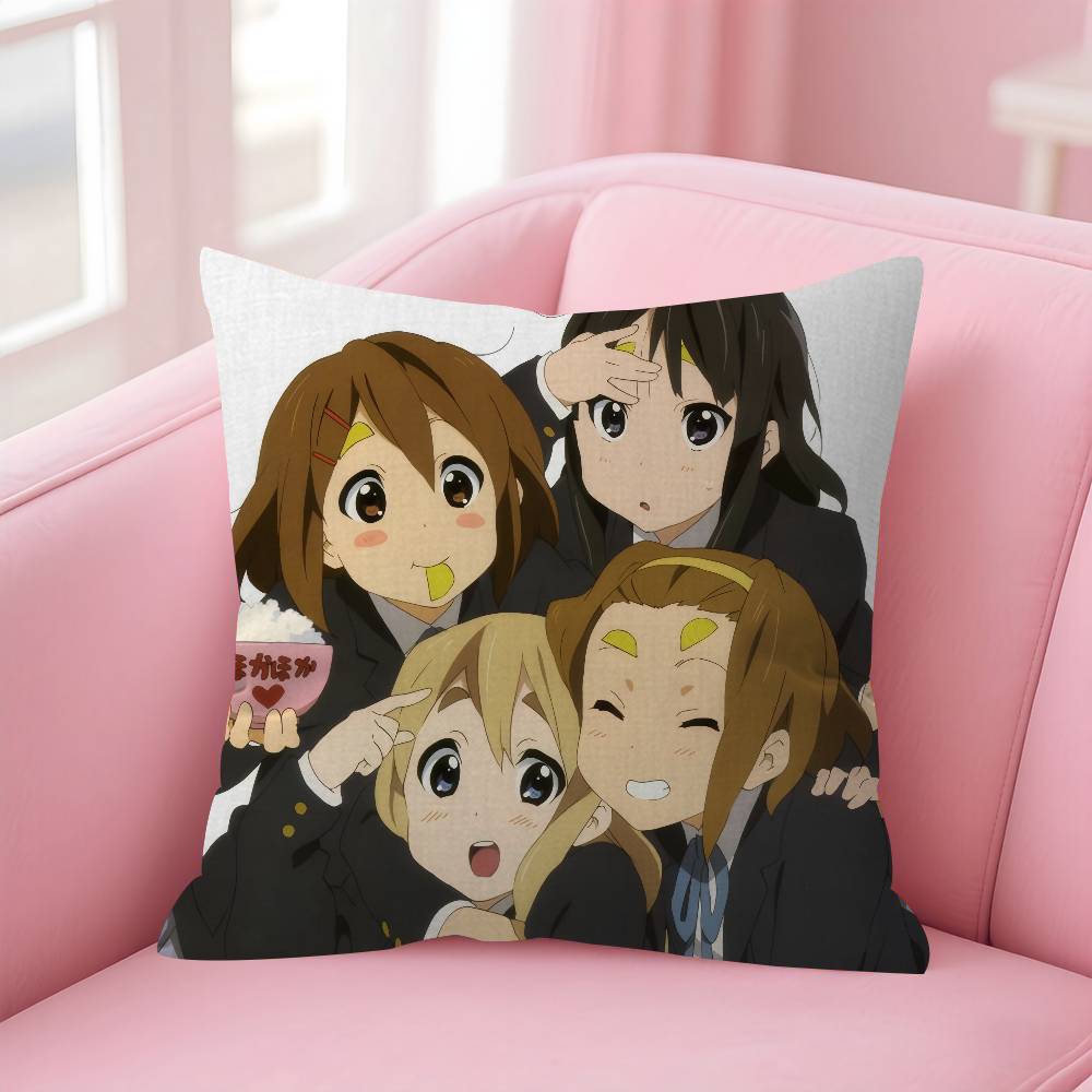 Anime Kawaii Girl KOn Cute   Pillow Cushion Cover Pillowcase Living Room Sofa Home Decor Customized
