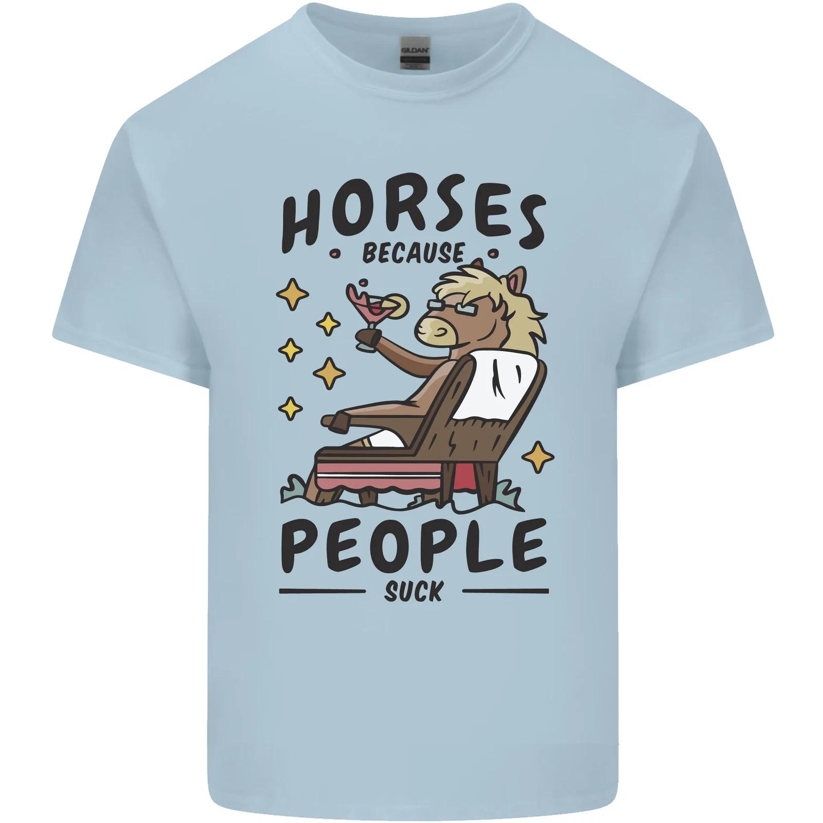 Horse Riding Because People Suck Equestrian Kids T-Shirt Childrens L