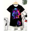 Boy's casual set, featuring 3D printed design | Short-sleeved T-shirt and shorts set