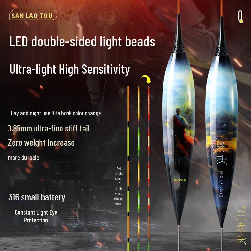 San Laotou High-Sensitivity LED Luminous Fishing Float for Day/Night 1.8g Lead