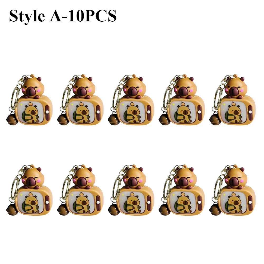 1/3/5/10/20PCS New Light-up Capybara Keychain Creative Lighted Capybara TV Type Bag Charm Children's Birthday Gift Holiday Gift
