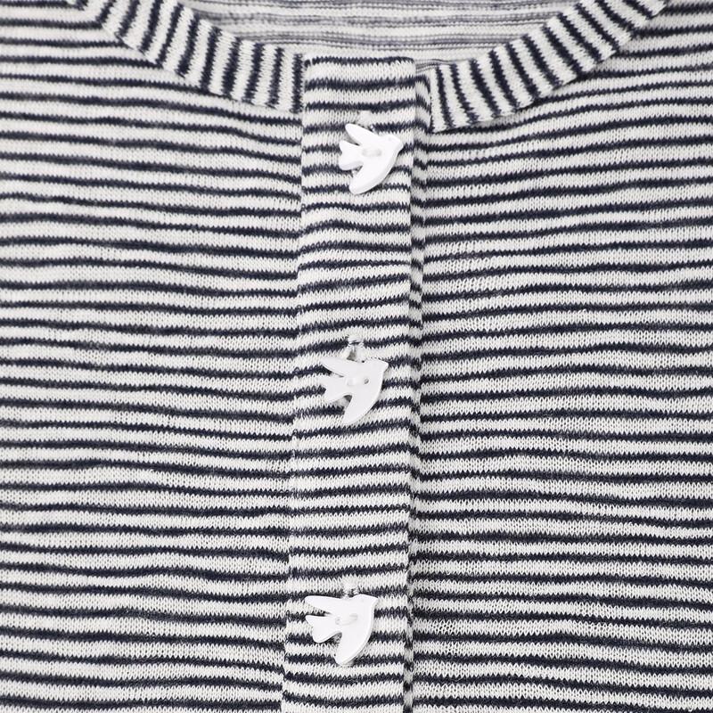 ELLE KIDS Girls' Striped Henley Long-Sleeve T-Shirt