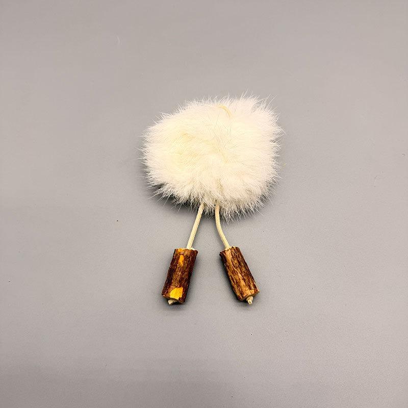 Rabbit Fur Matatabi Cat Chew Toy Teeth Cleaning Self Amusement Pet Toy Replacement Head