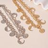 European & American Metallic Moon Sun Double Layer Necklace - High-End Retro Statement Piece for Women