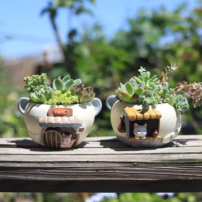 Cartoon Haustier Sukkulenten Blumentopf Büro Balkon Dekoration Harz Blumentopf Micro Landschaft Garten Blumentopf