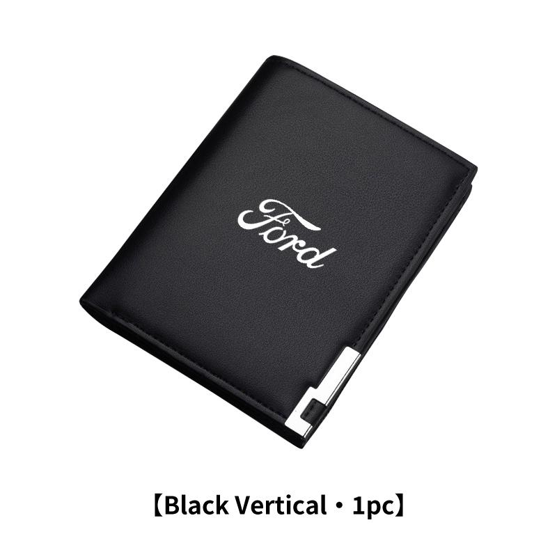 YYQO6 For Ford Car Logo Men Short Foldable Credit Card Holder Leather Money Wallet Accessories Focus mk2 mk3 mk4 Fiesta Ranger