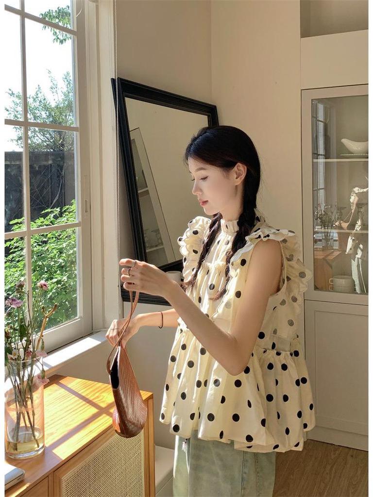 Women's Polka Dot Flutter Sleeve Summer Shirt - 2026 New Loose Chic Design