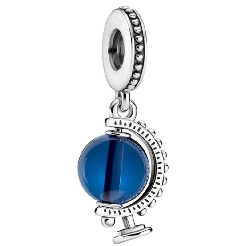 Silver Plated Blue Starry Sky Pendant Alloy Set Star Earth Bead Bracelet & Necklace DIY Jewelry Accessories Series