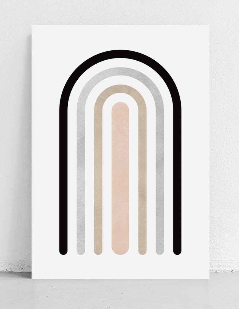 Plakat boho geometryczna tęcza