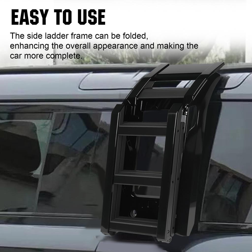Aluminum Alloy Side Roof Rack Access Ladder Liftable Fits Telescopic Deployable for Land Rover Defender90 110 130 L663 2020-2025