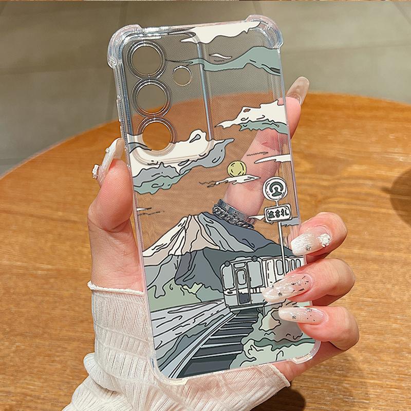 Mountain Train Pattern Phone Case For Samsung Galaxy S26 S25 S24 S23 Ultra S22 Plus S21 S24 S25 FE Clear Shockproof Soft Cover