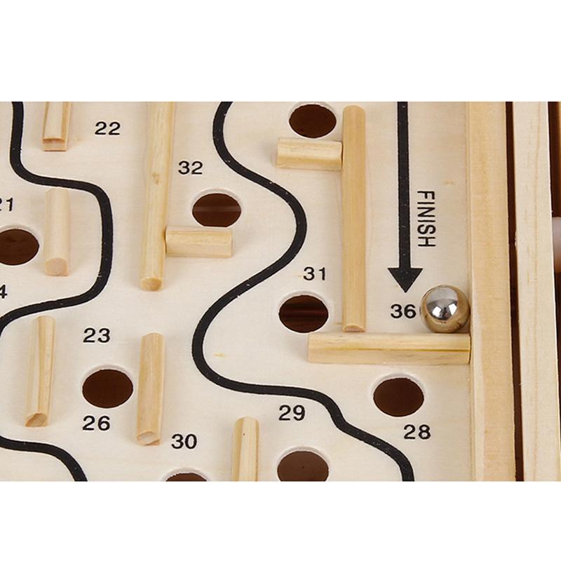 Ahşap Çocuk Yetişkin İnteraktif Masaüstü Denge Topu Oyunu Zeka Parkuru Yürüyen Boncuklar Elle Çalıştırılan Labirent Eğitici Oyuncaklar