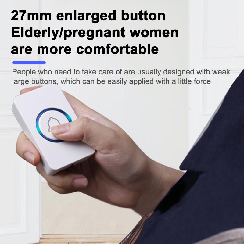 Ringeklokke for eldreomsorg Graviditetspleieklokke 110dB 4 volumnivåer 60+ ringetone Én stor knapp