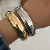 Punk Gold Color Smooth Metal Cuff Bracelets & Bangles For Women Statement Irregular Folded Men Bangle Fashion Jewelry