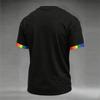 Short Sleeve Crew Neck T Shirt with Graphic Print United States Flag Raised Fist Lettering Design Casual Fit Unisex Top