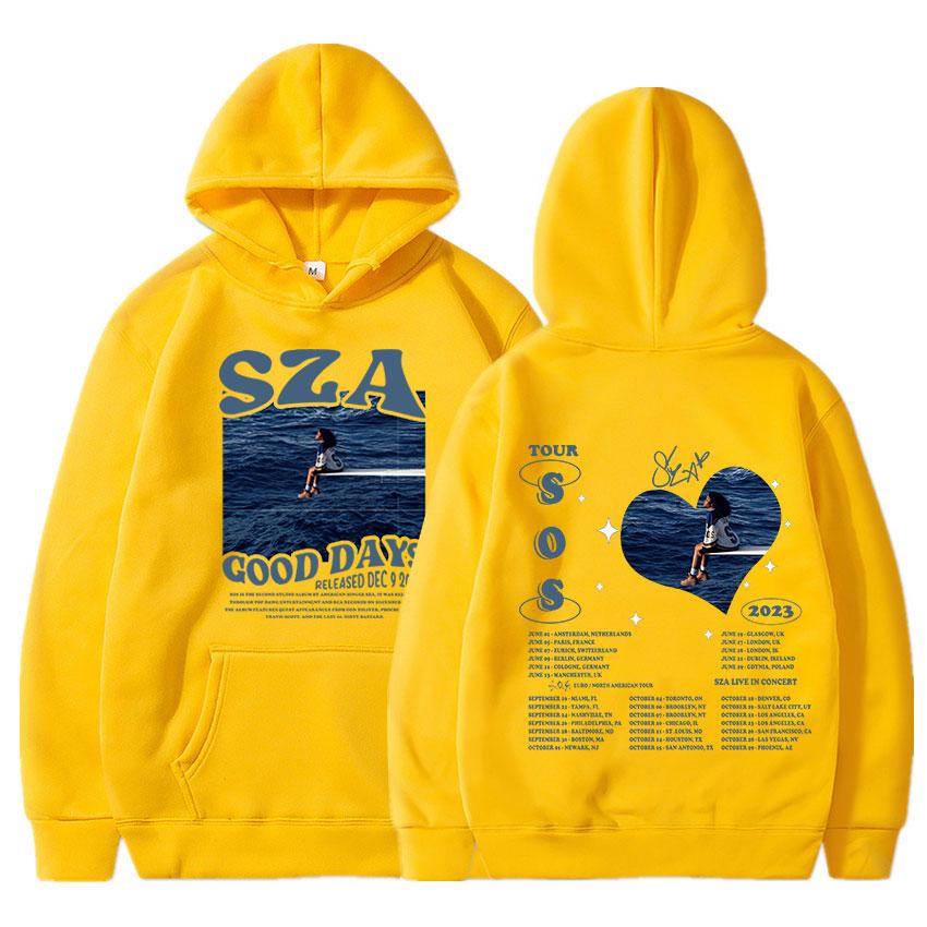SZA SOS Good Days Hoodie 2023 Concert Tour Unisex Women's Clothing Fashion Hoodies Hip Hop Oversize Hooded Sweatshirts Streetwear