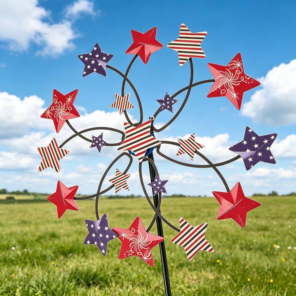 Colorful Rotating Iron Windmill Garden Decoration