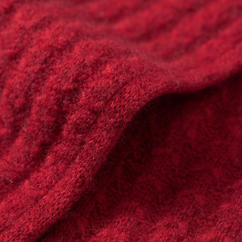 100% Cashmere Twisted Flower Thick Knitted Scarf For Women Multifunctional Solid Color Versatile Warm And Neck Protection Scarf