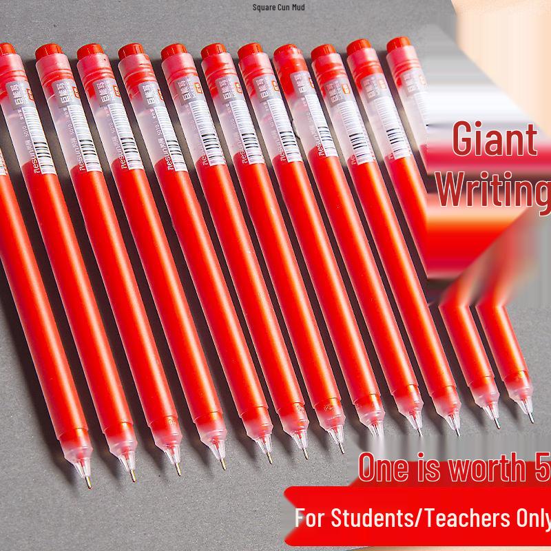 100 Red Gel Pens for Teachers - 0.5mm Ballpoint for Marking and Correcting Homework
