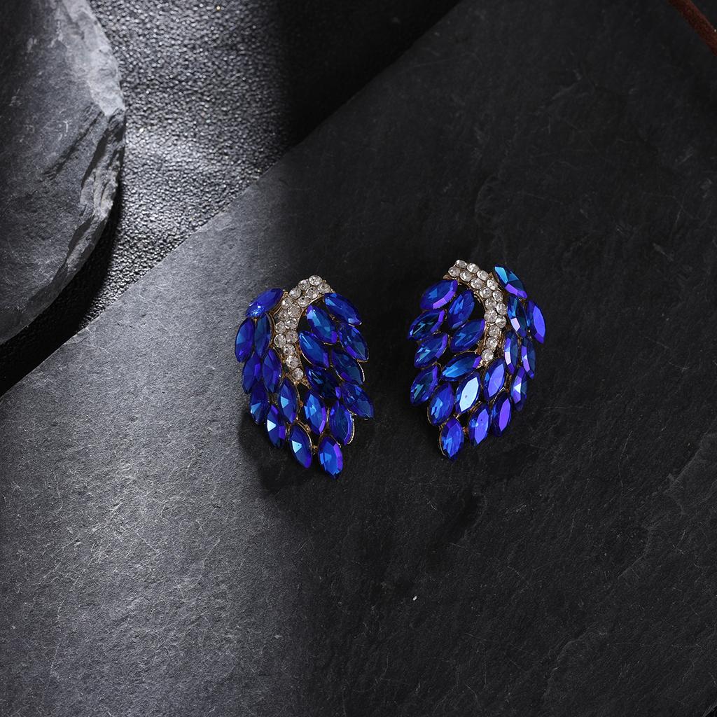 Angel Wing Rhinestone Earrings For Women Unique Exaggerated Temperament Commuter Fashion Studs Jewelry