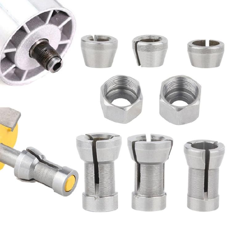 Adattatore Mandrino Fresatrice Installazione Rapida 6mm 6.35mm 8mm 8 Pezzi Pinze in Acciaio al Carbonio Adatte per la Maggior Parte degli Strumenti di Incisione e Rifilatura 6mm 8mm