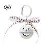 Halloween Backpacks Charm Pumpkin Bell Keychain, Hollow Head Key Ring with Ribbon Bow, for Holiday Party Decoration Keychain
