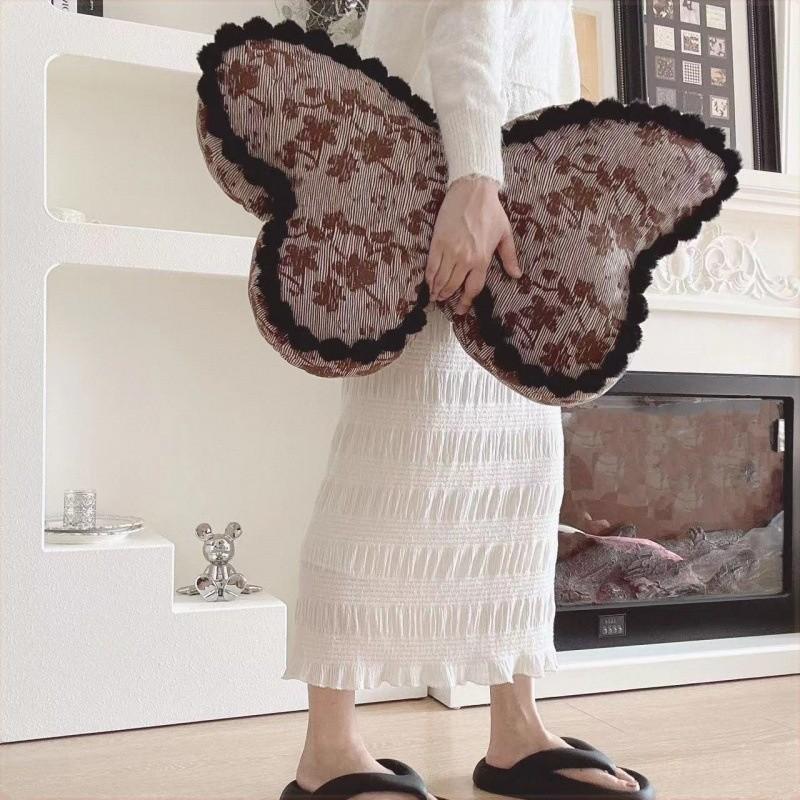 Modern Butterfly Decorative Pillow With Cotton Linen Cover For Bedroom And Sofa Comfort