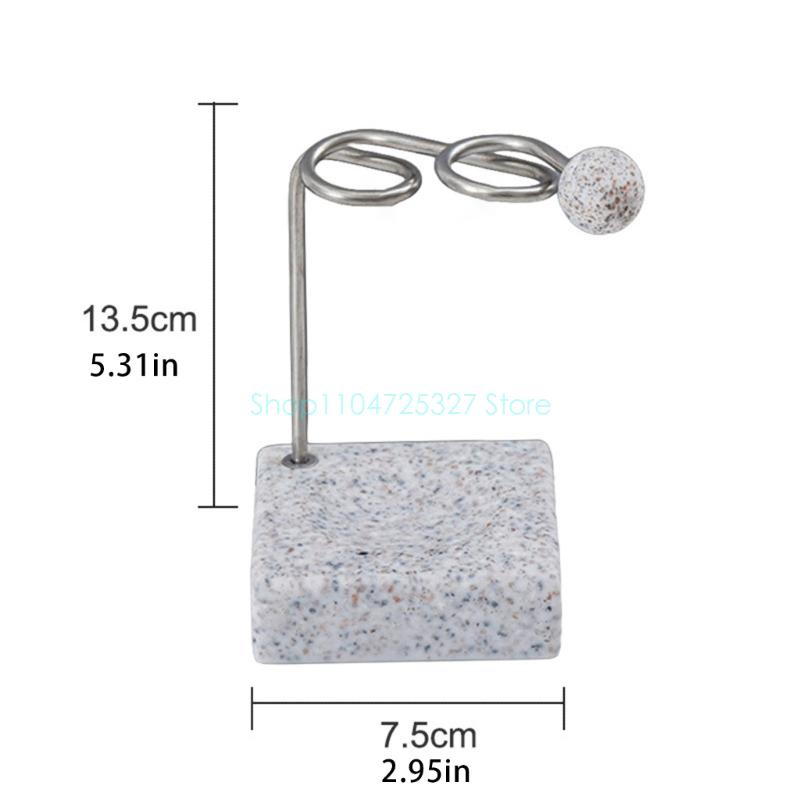 Practical Toothbrush Holder Rack with Premium Metal Construction and Textured Marble Base Toothbrush Stand Decors