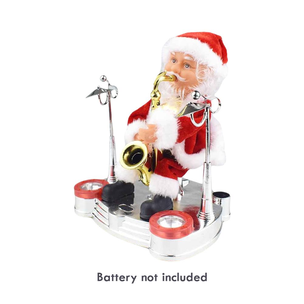 Christmas Santa Claus Electric Music Instrument Playing Music Doll Xmas Toy Party Ornaments Gift For Kids Home Decoration