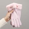 Warm gloves women's velvet thickened windproof and cold-proof outdoor cycling driving skin feeling autumn and winter gloves