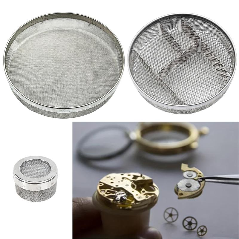 Stainless Steel Watch Parts Cleaner Mesh Baskets Repair Oil Net Jewelry Repair Tray Multi-Size Ultrasonic Cleaning Basket